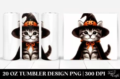 Spooky Halloween Kitten, Transparent 20 Oz Tumbler Product Image 1