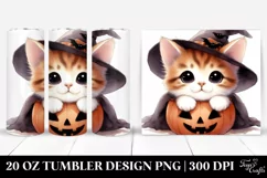 Spooky Halloween Kitten, Transparent 20 Oz Tumbler Product Image 1
