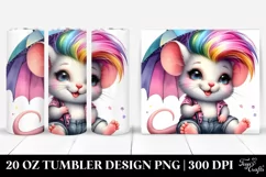 Cool Mouse with Umbrella, Transparent 20 Oz Tumbler Product Image 1