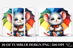 Cool Mouse with Umbrella, Transparent 20 Oz Tumbler Product Image 1