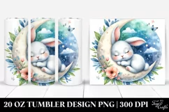 Colorful Baby Bunny on Moon | 20 Oz Tumbler Product Image 1
