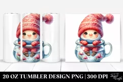 Cute Smiling Gnome Clipart 20 Oz Tumbler Product Image 1