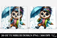 Watercolor Baby Owl Dancing, Transparent 20 Oz Tumbler Product Image 1