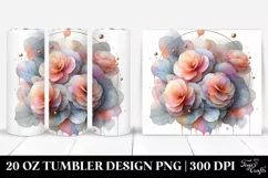 Abstract Pastel Glossy Begonia,20 oz Tumbler Product Image 1