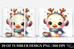 Pastel Duck with Reindeer Horns, High-Quality 20 Oz Tumbler Product Image 1