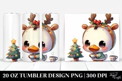 Pastel Duck with Reindeer Horns, High-Quality 20 Oz Tumbler Product Image 1