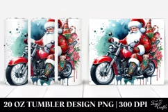 Christmas Santa Biker, High-Quality 20 Oz Tumbler Product Image 1