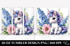 Cute Baby Unicorn Delphinium Frame | 20 oz Tumbler Product Image 1