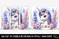 Cute Baby Unicorn Delphinium Frame | 20 oz Tumbler Product Image 1