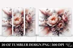 Abstract Peonies Plant Leaves. 20 oz Tumbler Design Product Image 1