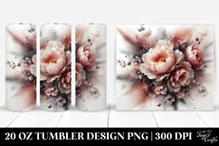 Abstract Peonies Plant Leaves. 20 oz Tumbler Design Product Image 1