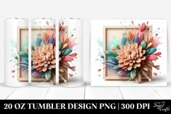 Abstract Pastel Wooden Stained Chrysanthemum,20 oz Tumbler Product Image 1