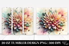 Abstract Pastel Wooden Stained Chrysanthemum,20 oz Tumbler Product Image 1