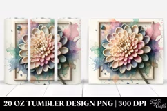Abstract Pastel Wooden Stained Chrysanthemum,20 oz Tumbler Product Image 1