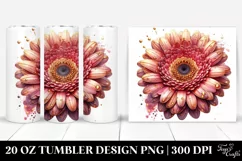 Detailed Golden Gerbera Tumbler Product Image 1