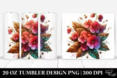 Wooden Small Stained Impatiens | 20 Oz Tumbler Product Image 1