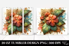 Wooden Small Stained Impatiens | 20 Oz Tumbler Product Image 1