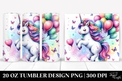 Colorful Unicorn Balloons Whimsical | 20 Oz Tumbler Product Image 1