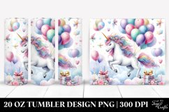 Colorful Unicorn Balloons Whimsical | 20 Oz Tumbler Product Image 1