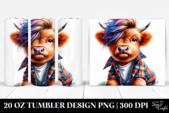 Cute Highlandcow with Cool Haircut, Transparent 20 Oz Product Image 1
