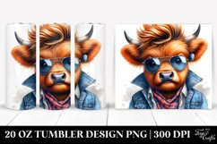 Cute Highlandcow with Cool Haircut, Transparent 20 Oz Product Image 1