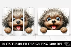 Crazy Poodle Peek-a-Boo Design | 20 Oz Tumbler Product Image 1