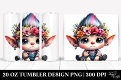 Vibrant Gnome with Floral Wreath 20 Oz Tumbler Product Image 1