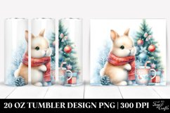 Cute Baby Bunny with Christmas Tree, Clipart 20 Oz Tumbler Product Image 1