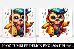 Cute Baby Owl with Cool Haircut, Transparent 20 Oz Tumbler Product Image 1