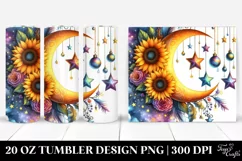 Vibrant Moon and Sunflowers | 20 oz Tumbler Product Image 1