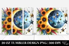 Vibrant Moon and Sunflowers | 20 oz Tumbler Product Image 1
