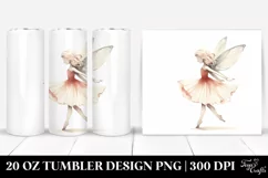 Retro Dancing Fairy Clipart, Transparent 20 Oz Tumbler Product Image 1