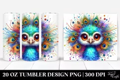 Colorful Layered Baby Peacock Crazy Eyes | 20 Oz Tumbler Product Image 1