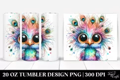 Colorful Layered Baby Peacock Crazy Eyes | 20 Oz Tumbler Product Image 1