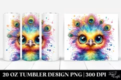 Colorful Layered Baby Peacock Crazy Eyes | 20 Oz Tumbler Product Image 1