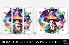 Vibrant Magical Celestial Mushroom Clipart 20 Oz Tumbler Product Image 1