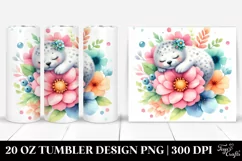 Colorful Watercolor Baby Seal Sleeping | 20 Oz Tumbler Product Image 1