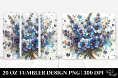 Watercolor Stained Delphinium | 20 Oz Tumbler Product Image 1