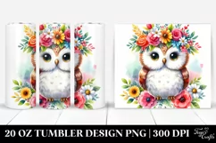 Cute Cartoon-Style Owl,20 oz Tumbler Product Image 1