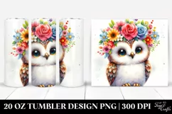 Cute Cartoon-Style Owl,20 oz Tumbler Product Image 1