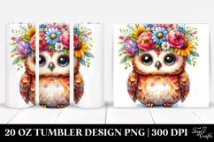 Cute Cartoon-Style Owl,20 oz Tumbler Product Image 1