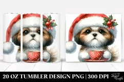 Enthusiastic Shih Tzu with Tea Cup, 20 Oz Tumbler Product Image 1