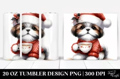 Enthusiastic Shih Tzu with Tea Cup, 20 Oz Tumbler Product Image 1