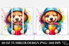 Colorful Puppy Tumbler Design Product Image 1