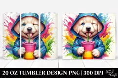 Colorful Puppy Tumbler Design Product Image 1