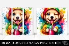 Colorful Puppy Tumbler Design Product Image 1
