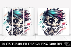 Chibi-Style Skeleton Blowing a Kiss 20 Oz Tumbler Product Image 1