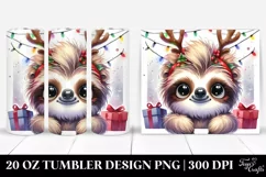 Vibrant Sloth with Christmas Lights 20 Oz Tumbler Product Image 1