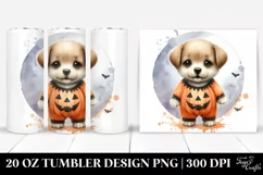 Cute Halloween Puppy on Moon 20 Oz Tumbler Product Image 1