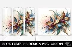 Abstract Wooden Orchid | 20 Oz Tumbler Product Image 1